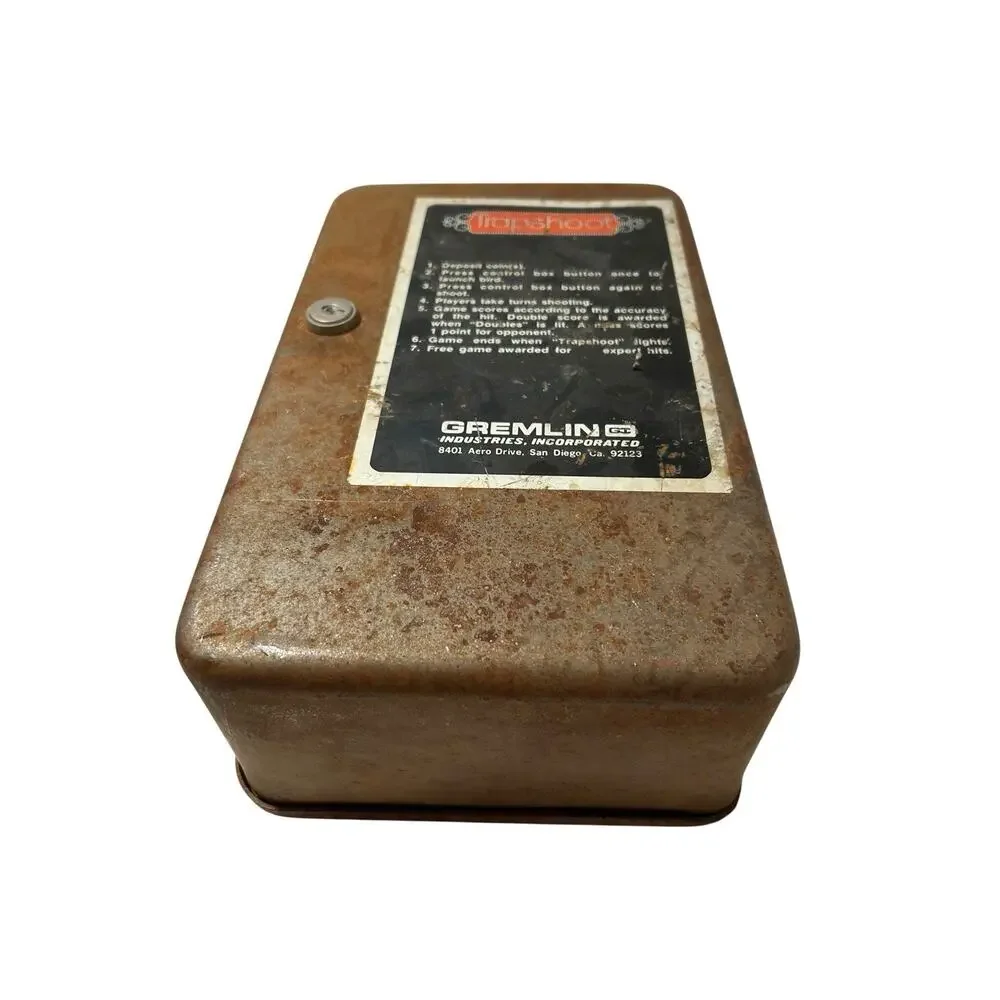 Gremlin Trap Shoot Coin Box Offered Rust Patina Man Cave Decor 70's No Key Open